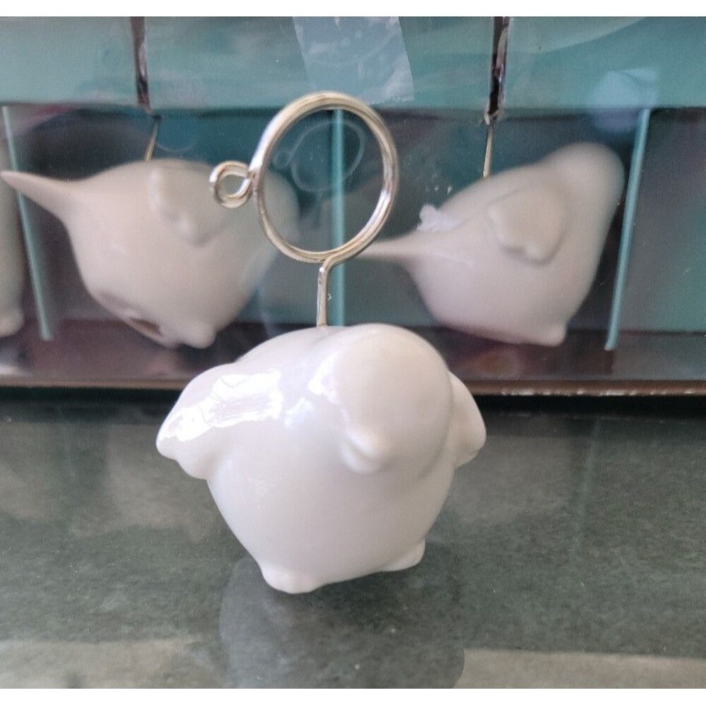 Pier 1 Imports White Ceramic Bird Place Card Holders Set of 4